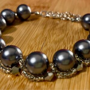 Elegant Silver Beaded Bracelet